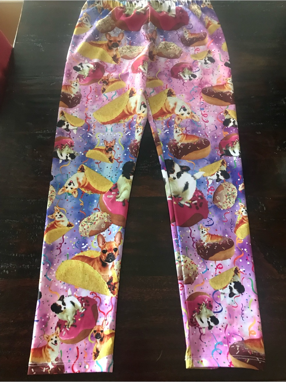 New Girls Cold Crush Doggy Donut Leggings with dogs, donuts, tacos, size XL